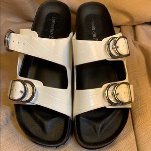 London Rebel wide fit cork sandals almost new